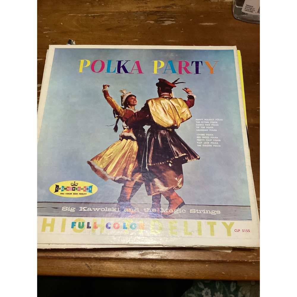 Crown Records 12" Polka Party Sig Kawolski Magic Strings Vinyl LP Album CLP 5155